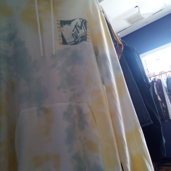 These graphic t-shirts run in different sizes.